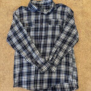 Faded Glory Blue Flannel Button-Down Shirt – Size L (42–44)
